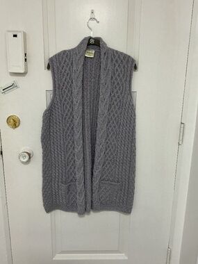 Irish Merino Wool Sweater Vest - Made in Ireland - Size XL